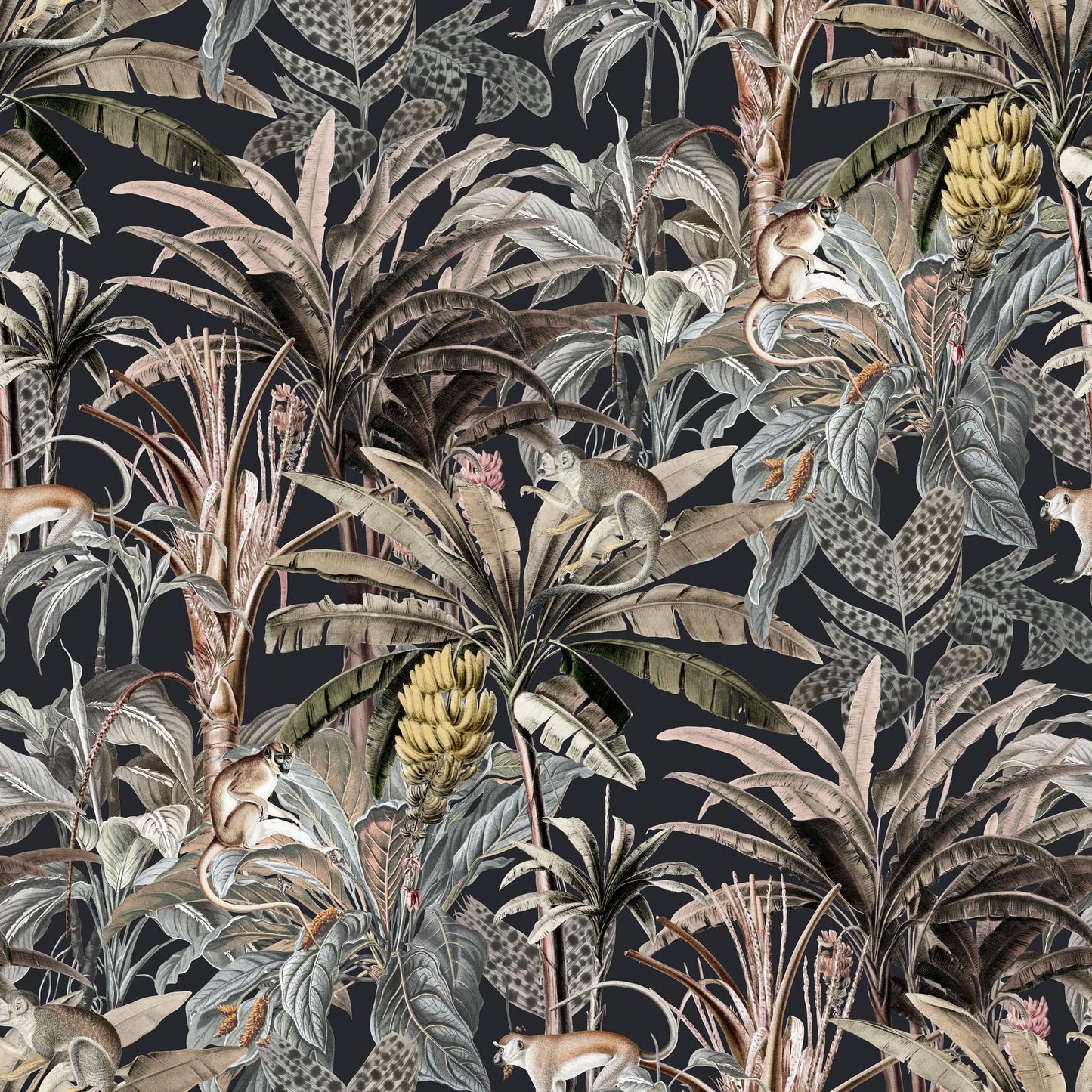 Tapeta Monkey Party Black