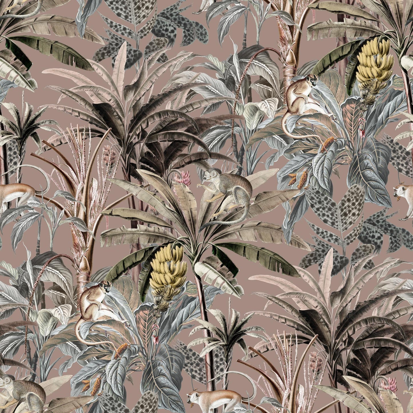 Tapeta Monkey Party Beige